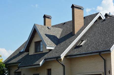 House asphalt shingles rooftop with dormer window
