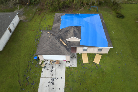 storm damaged shingle roof in charlotte